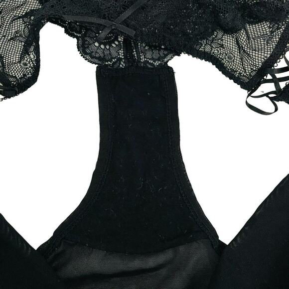 Adore Me Black Sheer Lace Hipster Lace Up Hip Detail Plus Size 3XL - Picture 6 of 8